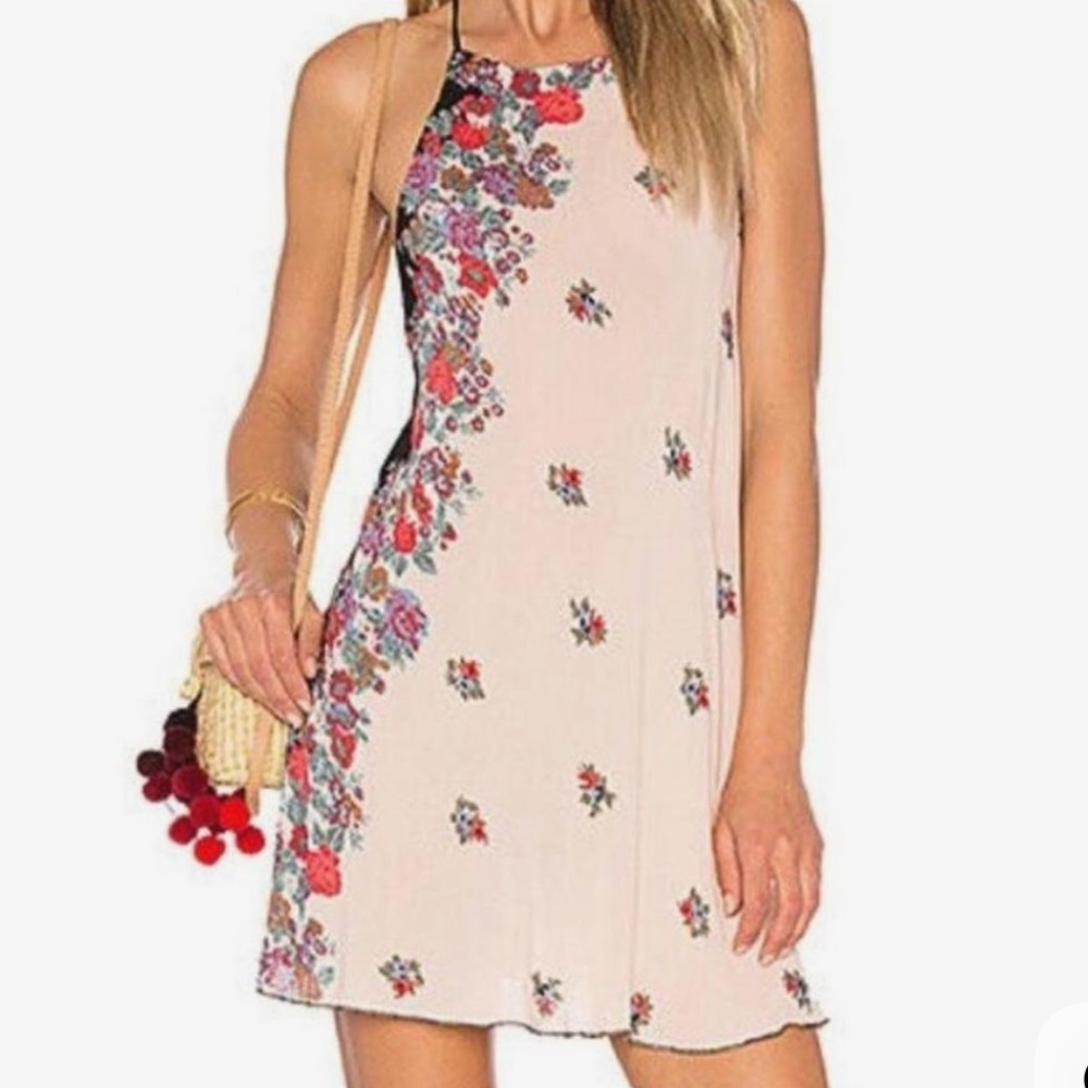 Free People Black and Pink Floral Mini Dress - Picture 9 of 13